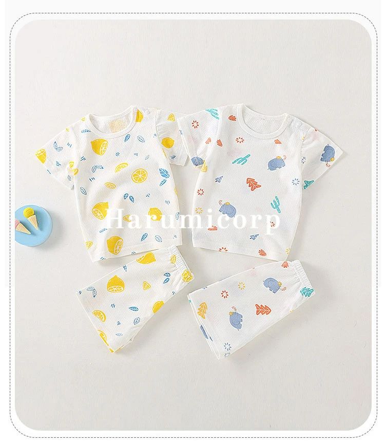 14色 セットアップ キッズ 綿 ベビー服 女の子 男の子 ルームウェア 上下セット 夏 新生児 赤ちゃん 子供服 部屋着 パジャマ トップス 半袖 ハーフパンツ おしゃれ 可愛い 入園 保育園 幼稚園 66 73 80 90 100 110cm 誕生日 出産お祝い プレゼント 出産準備 お出かけ
