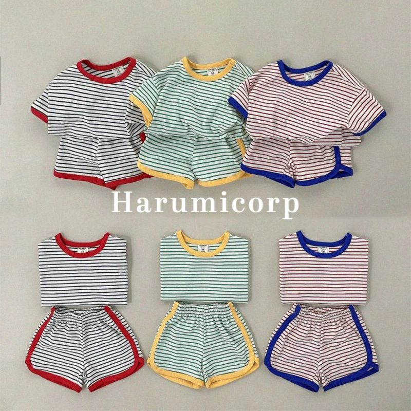 乐天商城 - セットアップ キッズ 兄妹 双子子供服 ジャージボーダー 上下セット ジュニア ベビー服 女の子 男の子 tシャツ 綿 半袖 ショートパンツ おしゃれ 可愛い スポーツ トップス ボトムス 赤ちゃん 半ズボン 誕生日 プレゼント 小学生 130 120 110 100 90 80