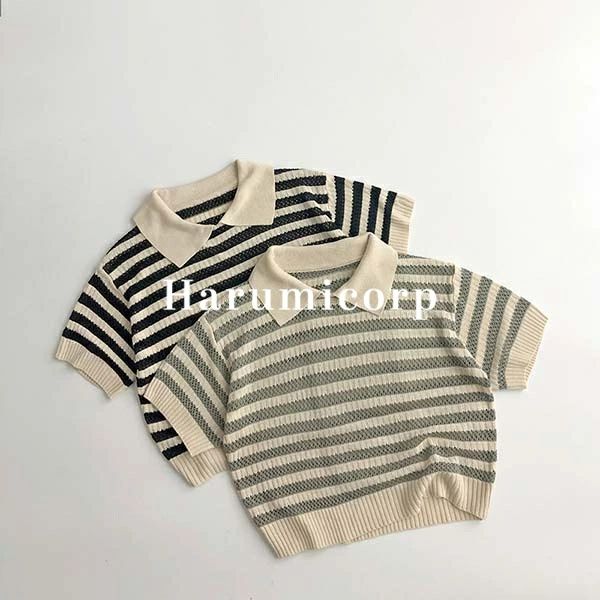 Rakuten - トップス キッズ 半袖 子供服 男の子 女の子 春 夏 Tシャツ カットソー ストライプ 韓国子ども服 ジュニア ベビー服 おしゃれ 可愛い カジュアル ナチュラル 入園 入学 幼稚園 シンプル 誕生日 プレゼント 130cm 120 110 100 90 80