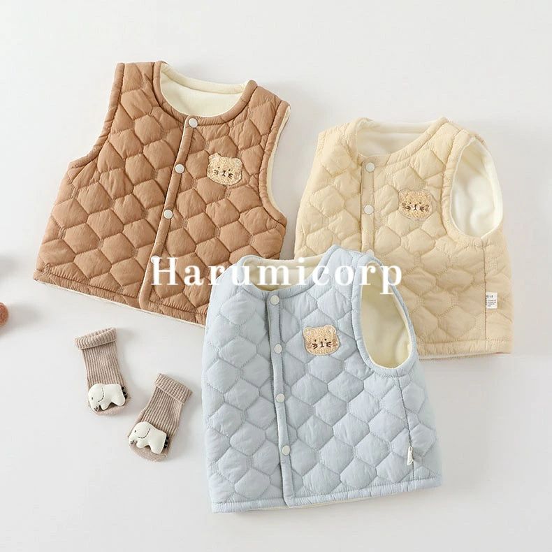 キッズ 子供 ベスト 裏ボア キッズ 中綿ベスト 男の子 女の子 アウター インナー ベスト ベビー服 秋 ..