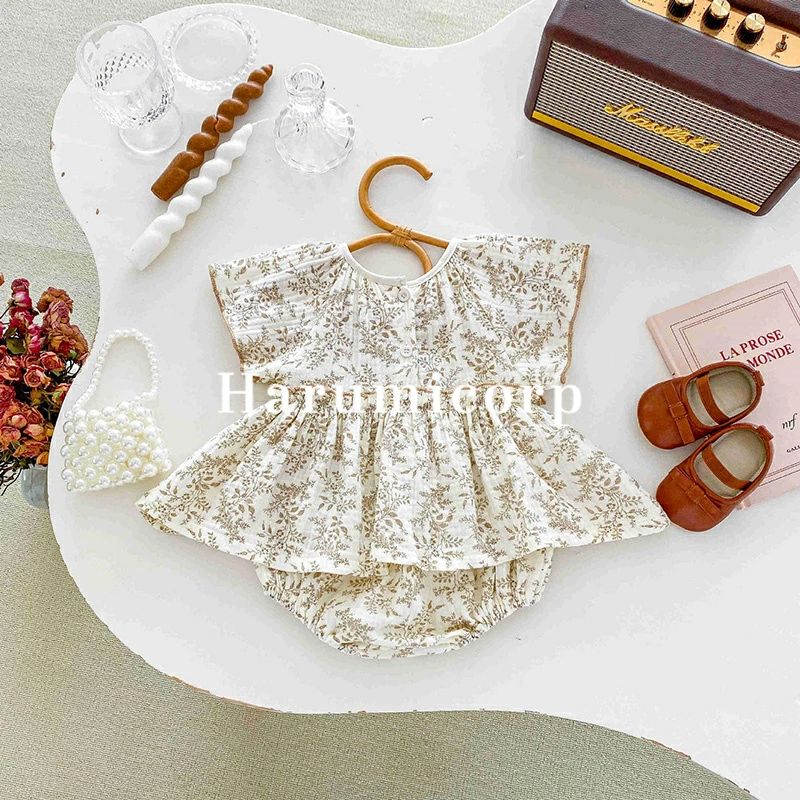 セレモニードレス 女の子 半袖 春 夏 秋 冬 新生児 退院 お宮参り ウサギ レッド 花柄 退院着 ロンパース ベビー服 赤ちゃん 出産祝い プレゼント 出産準備 ギフト 子供服 夏用 綿 シンプル 写真撮影 66cm 73cm 80cm 90cm