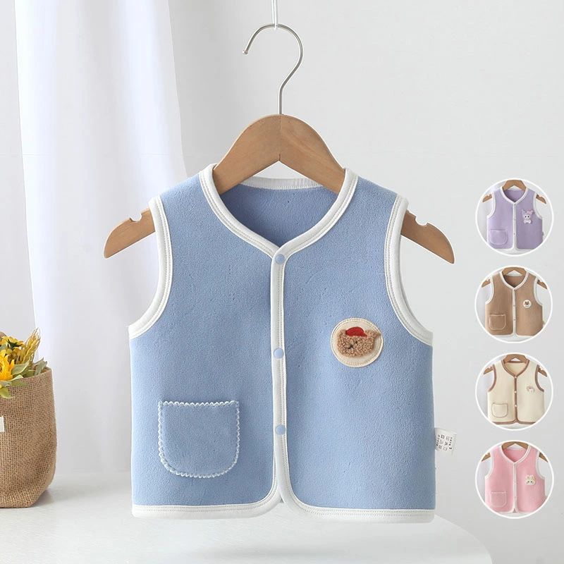 ベビー ベスト あったか スナップボタン留め ベビー服 男の子 女の子 男女兼用 ベビー アウター 上着 ..