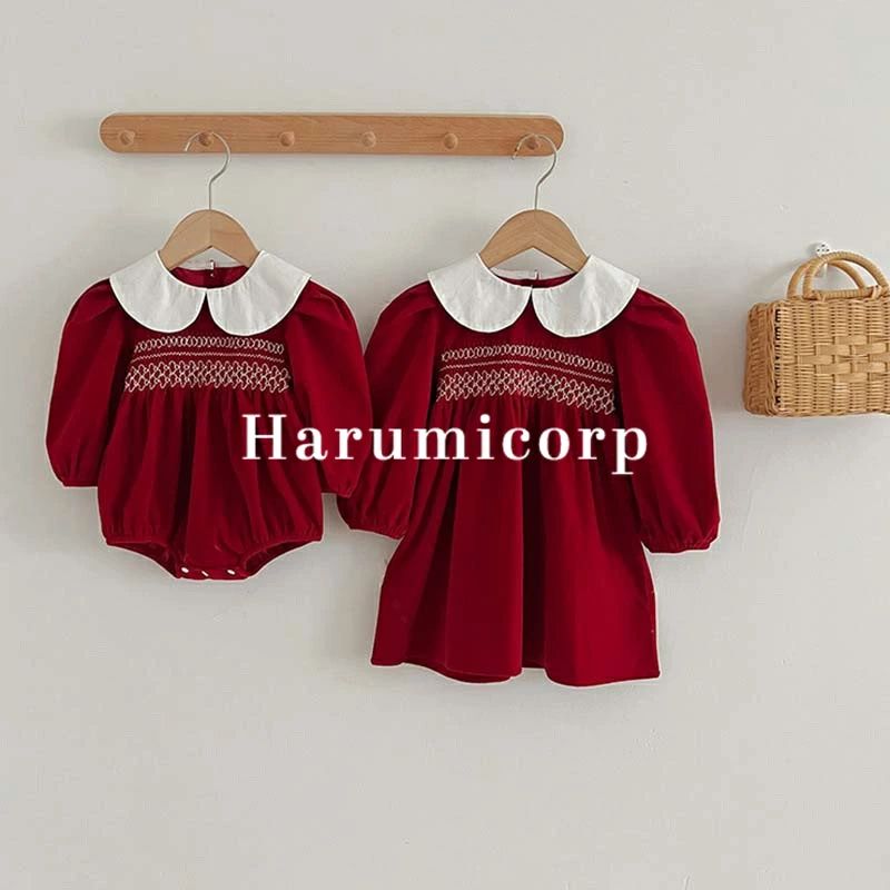 Rakuten - ワンピース キッズ ロンパース 長袖 ベビー服 女の子 新生児 赤ちゃん 子供服 姉妹 双子 おしゃれ 可愛い 66 73 80 90 100 110 120 130cm 子ども服 誕生日 結婚式 出産お祝い プレゼント 春秋冬 入園 入学 保育園 幼稚園 お出かけ 送料無料
