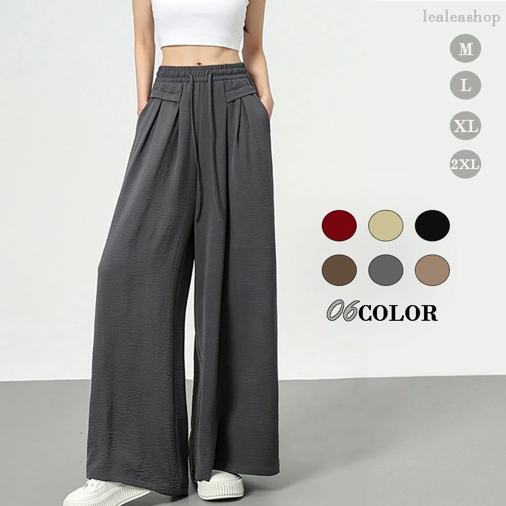 速乾 UVカット イージー フレアパンツ レディース ボトム パンツ チノパンツ ワイド ウエストゴム ポケット きれいめ リラックス リサイクルポリエステル エコ 24S/S 春 夏 M/L/LL/LLLサイズ