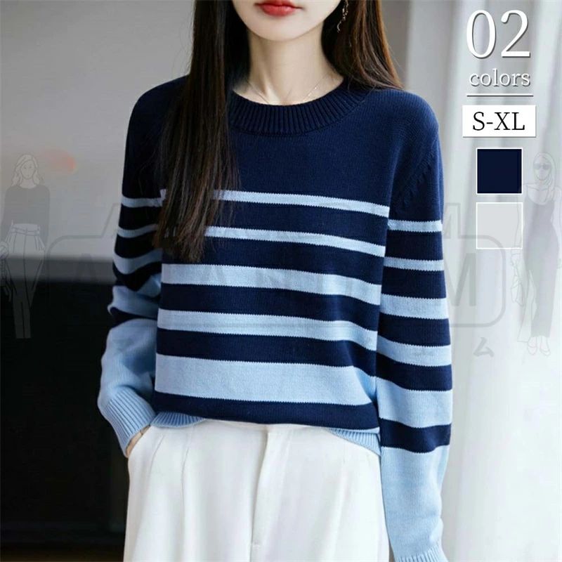 セーター ニット トップス レディース 春 秋 冬 秋冬 切り替え プルオーバ きれいめ インナー 長袖 ブラウス カジュアル 上品 体型カバー 無地 上品 配色 大人 ボーダー柄 可愛い 通勤 着痩せ フォーマル おしゃれ ファッション 大きいサイズ 可愛い 50代 40代 秋服 秋物(4.0)
