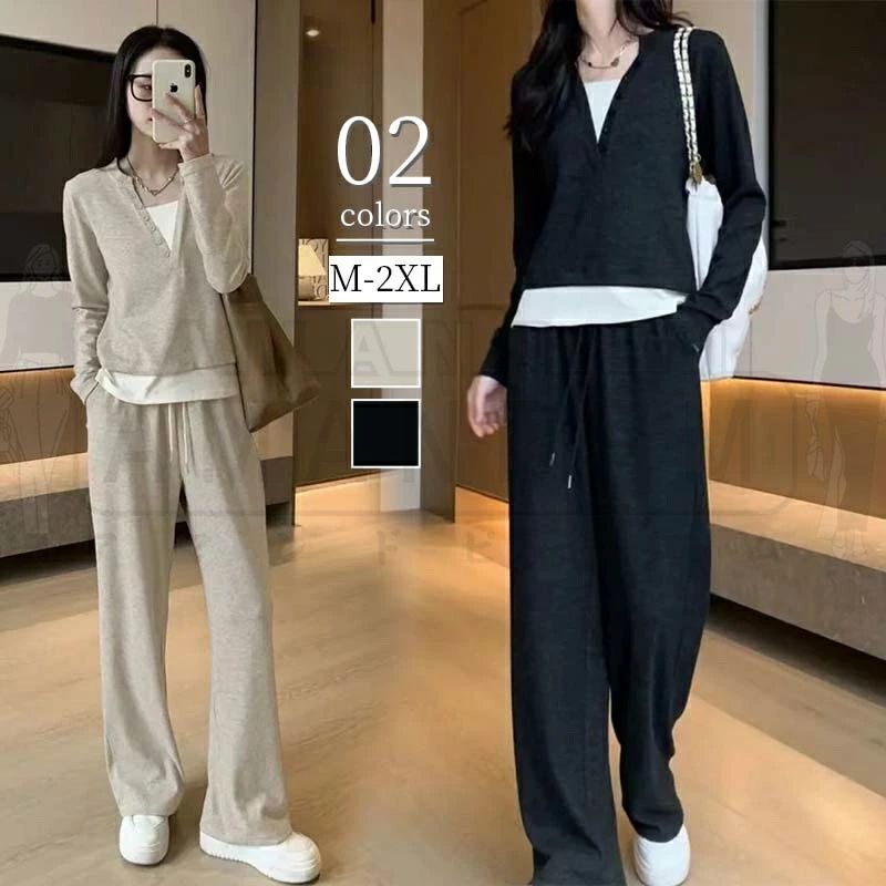 セットアップ レディース 秋 春 きれいめ カジュアル 韓国 2点セット パンツ 長袖 スウェット トレーナー スポーツウェア ロングパンツ 上下セット 大人 おしゃれ 運動着 部屋着 ゆったり ジャージ 体型カバー 通勤 ジャージ お出かけ 着回し 20代 30代 40代 50代