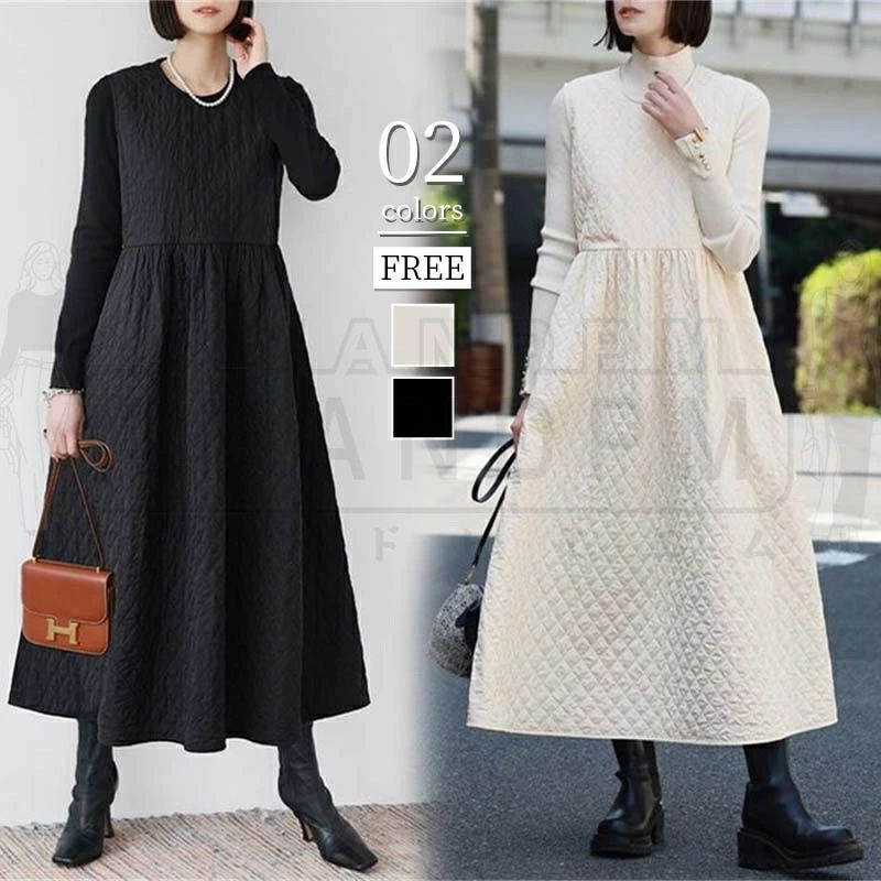 ワンピース レディース きれいめ カジュアル 春 秋 冬 秋冬 韓国 ロング 大人 膝丈 ジャンパースカート コットン ロング 無地 厚手 ノースリーブ Aライン タンクトップ 可愛い 上品 体型カバー Aライン ゆったり 大きいサイズ 重ね着 無地 着回し通勤 30代 40代 50代