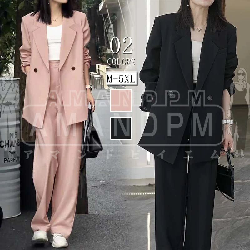 Suits For Job Interviews - セットアップ レディース カジュアル きれいめ 春 秋 セレモニー パンツスーツ スーツ ワイドパンツ テーラードジャケット 大きいサイズ カジュアル ゆったり シンプル 結婚式 フォーマル リクルートスーツ ビジネス お出かけ 日常 冠婚葬祭 入学式 入園式 卒業式