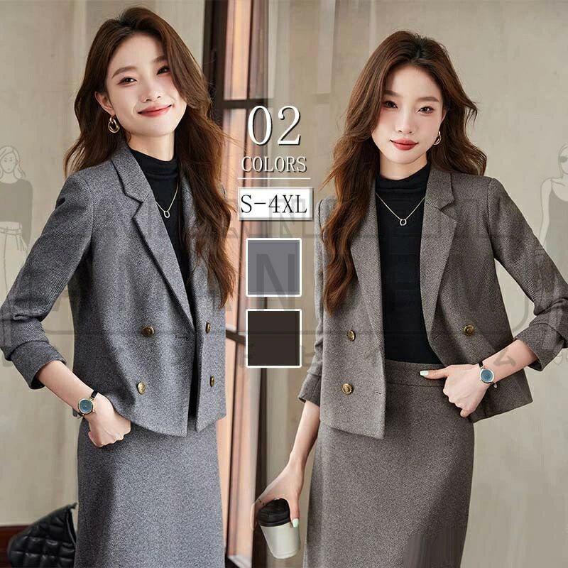 セットアップ レディース セレモニー スーツ 春 秋 スカートスーツ きれいめ セレモニースーツ ママスーツ ビジネススーツ フォーマルスーツ タックスカート ミモレ丈 プリーツ 上下 大きいサイズ 秋冬 体型隠し 美脚 七五三 服装 ママ 母 オケージョン リクルート