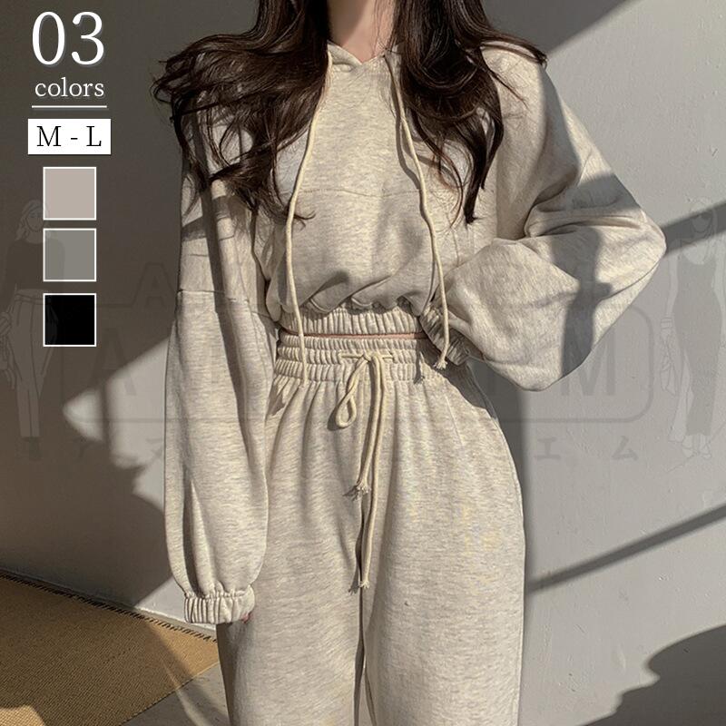 セットアップ レディース カジュアル きれいめ 春 秋 パーカー上下セット 韓国 スウェット スポーツウ..