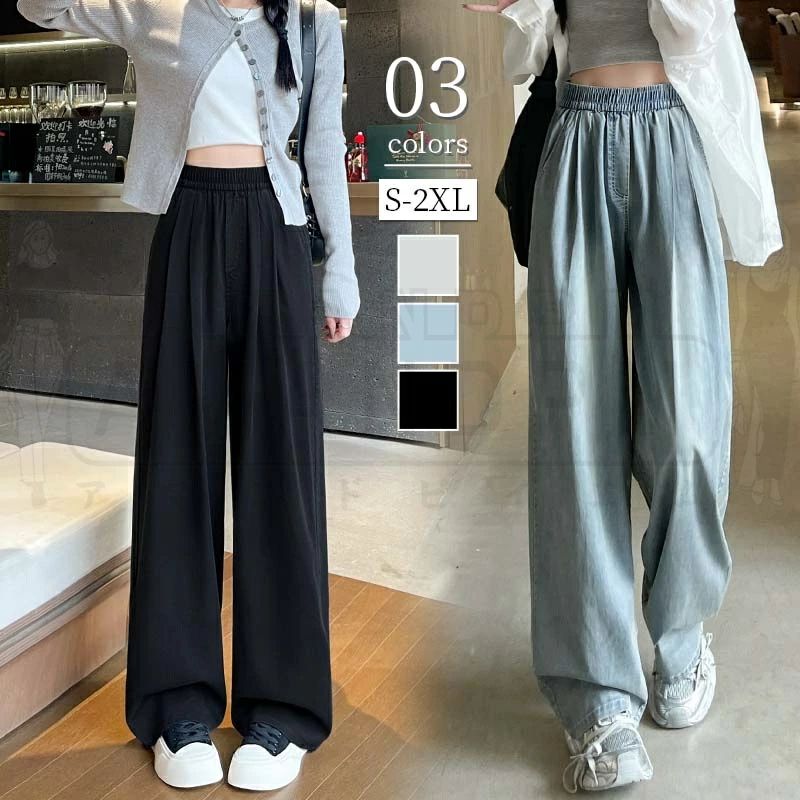 Cropped Pants - デニム レディース きれいめ 春 夏 秋 冬 秋冬 もこもこ 裏ボア 韓国 デニムパンツ オーバーパンツ ストレートパンツ ジーンズ ロング ワイドパンツ ボトム カジュアル 大きいサイズ 体型カバー ハイウエスト ゆったり 体型カバー ズボン 美脚 着痩せ 30代 40代 50代