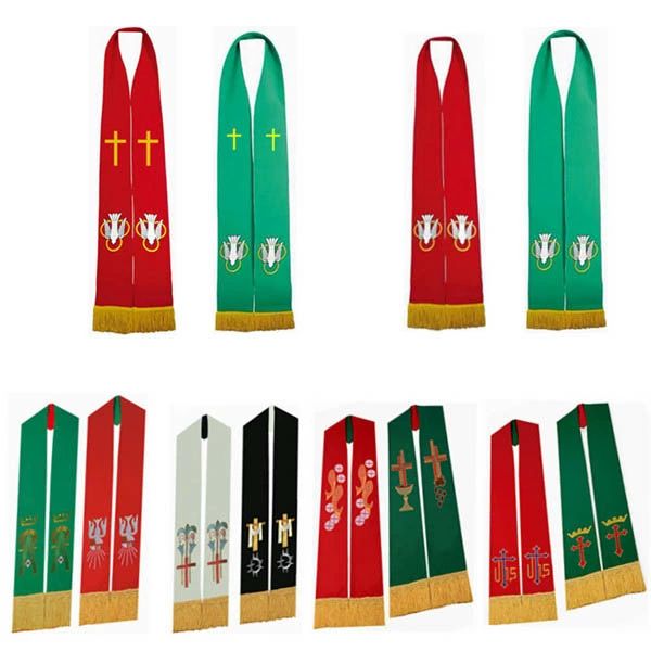 牧師ストール 教会用品 教会キリスト教聖職者牧師アクセサリー 合唱ストール 刺繍 ダブル 可逆スカーフ教皇牧師 be211c0c0z7