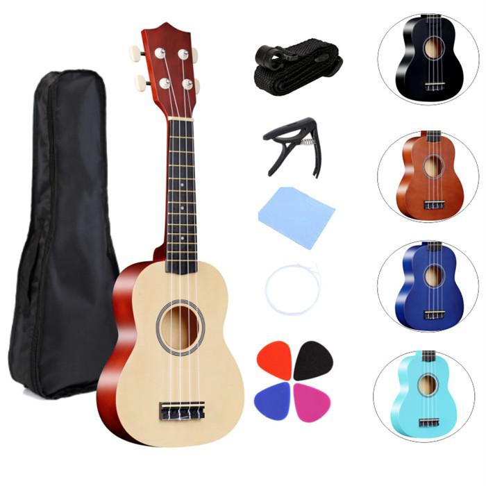 子供用 ウクレレ 初心者 セット 入門 2点～7点 21" 12色 4本弦 木製 知育玩具 楽器玩具 子供用 小さな ソプラノサイズ ウクレレ初心者セット 可愛い 生日プレゼント 子供向け 新年ギフト ja250z7z7x0z7