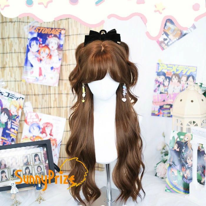 フルウィッグ ロング ウェーブ 巻き髪 かつら 女性 カール レディース ギャル (高熱糸) フルウイッグ 前髪 女装 耐熱 自然 通気 小顔効果 ブラウン mm013zbzbm7