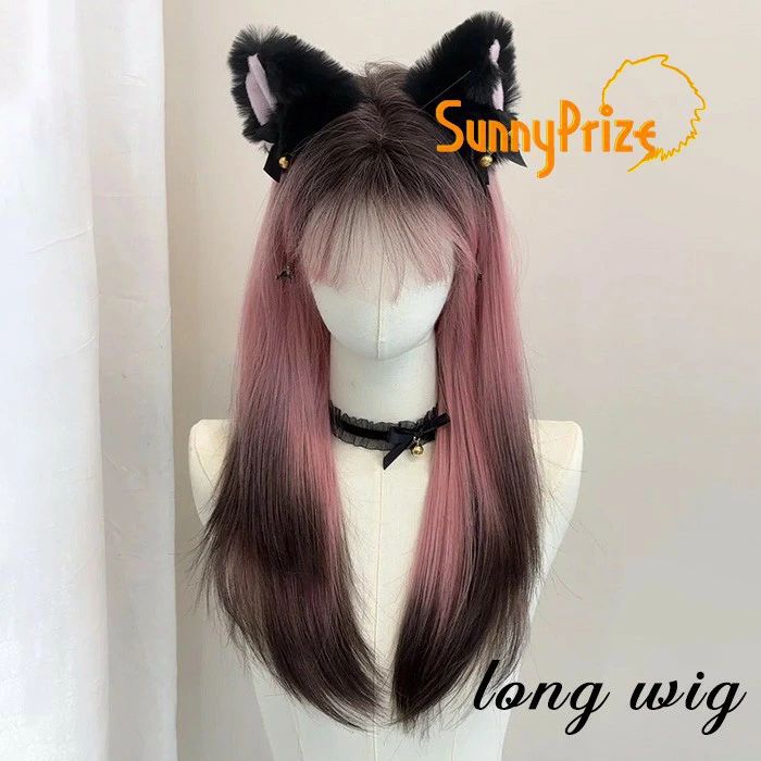 ウィッグ ロング ストレート グラデーション ピンク 自然 フルウィッグ 「アッシュピンク」 派手髪 コスプレ 原宿系 ロリータ 地雷系 量産型 サブカル ゆめかわ ハロウィン 耐熱 女性 レディース かつら ライブ 舞台 イベント bc109n1n1m7