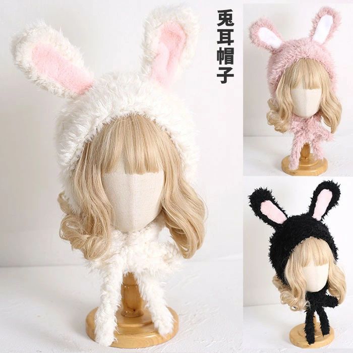 うさ耳 帽子 レディース ふわふわ ファー ハット 可愛い 冬 防寒 耳あて付き 兎耳 フード付き キャップ..