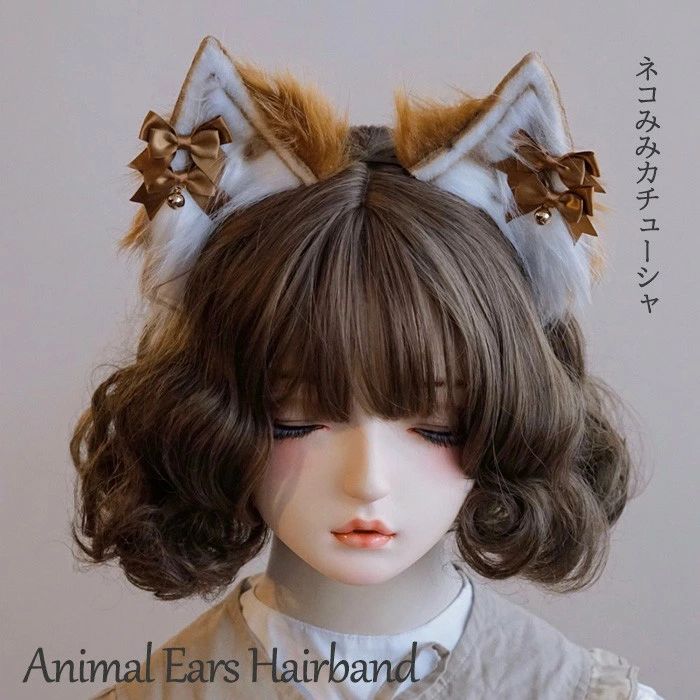 猫耳 カチューシャ ヘッドドレス ロリータ コスプレ ネコ耳 ケモ耳 かわいい レース フリル リボン アクセサリー 学園祭 文化祭 イベント ハロウィン パーティー コスチューム bc023n1n1m3