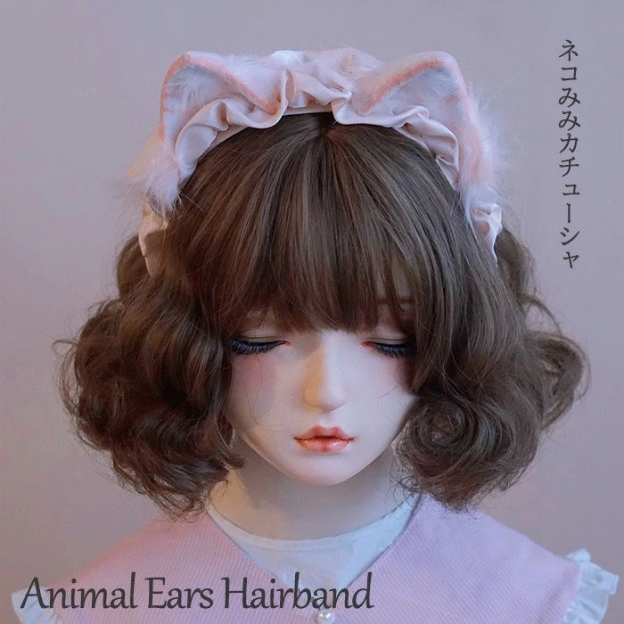猫耳 ネコ耳 カチューシャ ヘッドドレス ロリータ コスプレ ケモ耳 かわいい レース フリル リボン アクセサリー 学園祭 文化祭 イベント ハロウィン パーティー コスチューム bc021n1n1m3