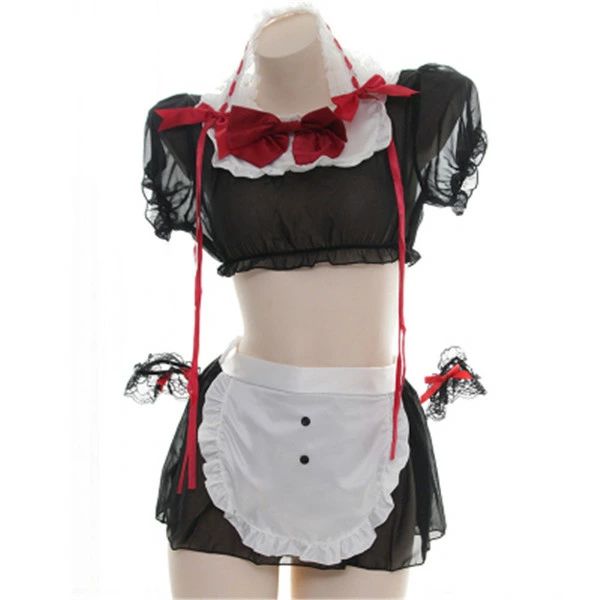 Rakuten - メイド服 セクシー コスプレ衣装 レディース ベビードール 誘惑 下着 ランジェリー 勝負下着 黒 白 エプロン付き 超ミニ 制服風 ロリータ風 仮装 コスチューム 髪飾り付き 可愛い 女性用 cosplay イベント ハロウィン パーティー 学園祭 文化祭 プレゼント be002zbzbm3