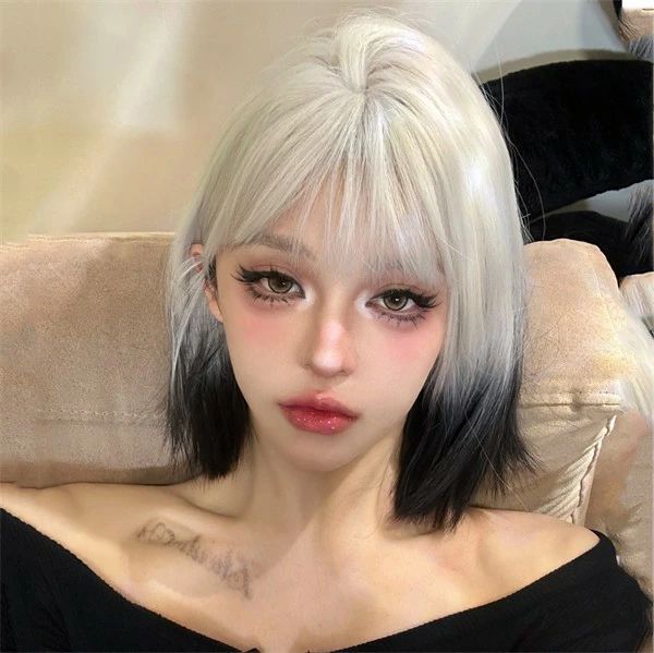 フルウィッグ ショート レディース ハロウィン ふんわり前髪 前髪あり 原宿風 かつら ぱっつん前髪 コスプレ 可愛い コスチューム 仮装 大人用 イベント 学園祭 文化祭 変装 dp051c6c6m3