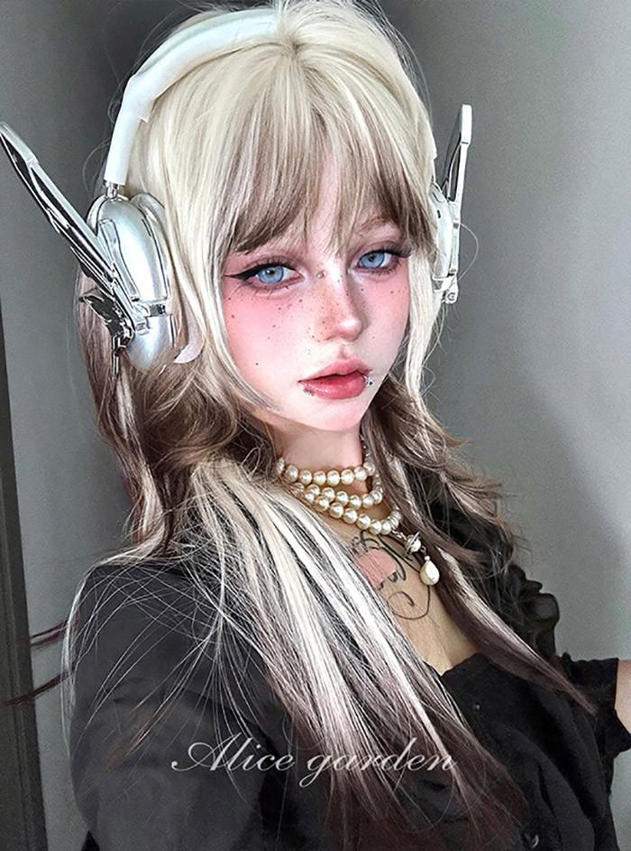 ウィッグ グラデーション レディース フルウィッグ ロング 長髪 ストレート 可愛い かわいい 大人用 コスプレ ロリータ ゴスロリ コスチューム 仮装 かつら 自然 小顔 変装 女装 文化祭 学園祭 演劇 舞台 イベント ハロウィン ゆめかわ de153n1n1x1 2