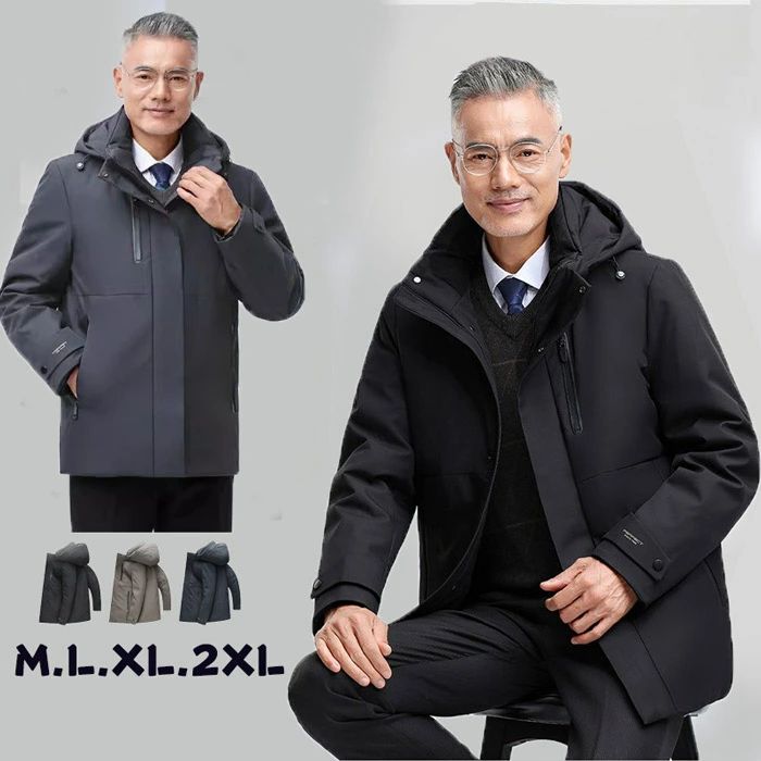 ダウンコート メンズ ダウンジャケット フード付き ハーフコート ビジネスコート ...