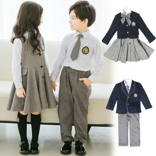 入学式 卒業式 スーツ 女の子 男の子 子供服 フォーマル セットアップ ブレザー 制服風 ジャンパースカート パンツ 英国風 発表会 お受験 七五三 ジュニア 100-160cm 洗える ネイビー グレー 上下セット 小学校 幼稚園 おしゃれ 2026春 dt059x1x1x1
