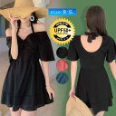 水着 レディース ワンピース水着 ノンワイヤー オールインワン 体型カバー サロペット カジュアル きれいめ 温泉 旅行