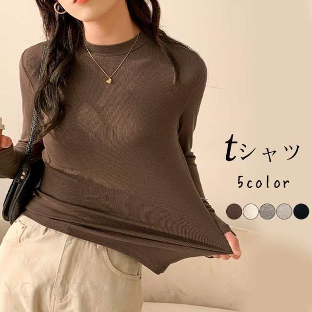 樂天商城 - Tシャツ レディース カットソー 長袖 無地 トップス ブラウス プルオーバー シンプル カジュアル インナー おしゃれ ルームウ