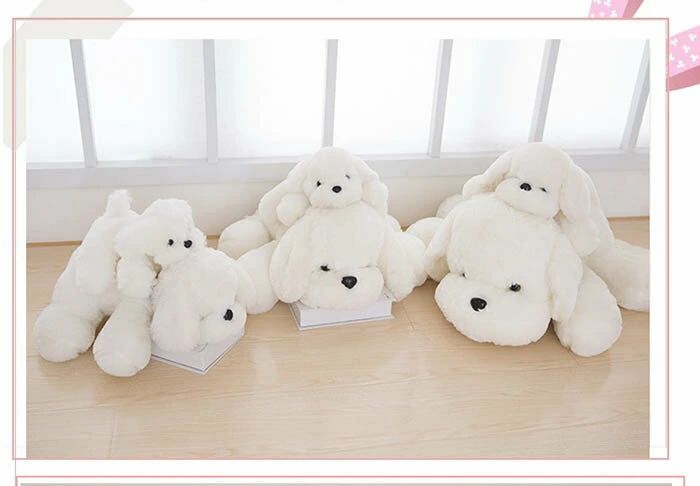ぬいぐるみ 犬 イヌ いぬ 白 癒し ふわふわ もこもこ アニマル 可愛い リアル おもちゃ インテリア 抱き枕 キッズ 動物 キュート 抱き枕 置物 子供 女の子 彼女 誕生日 お祝い クリスマス プレゼント ギフト 贈り物 送料無料 約40cm 3