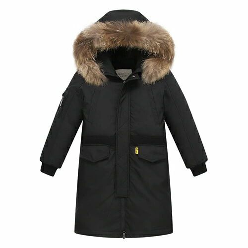 Rakuten - 子供 ダウンコート キッズ アウター ジュニア ダウンジャケット ダウン キッズ 子供服 上着 男の子 110 アウター ダウンコート キッズ ダウン 秋冬 通園 子供服 コート 暖かい 秋冬 送料無料 アウトドア 冬用 あったか 保育所 防寒 防風 フード付き ブラック ミモレ丈