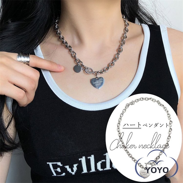 Cubic Zirconia - ネックレス レディース チェーン ペンダント チョーカーネックレス 太め おしゃれ アクセサリー ストリート
