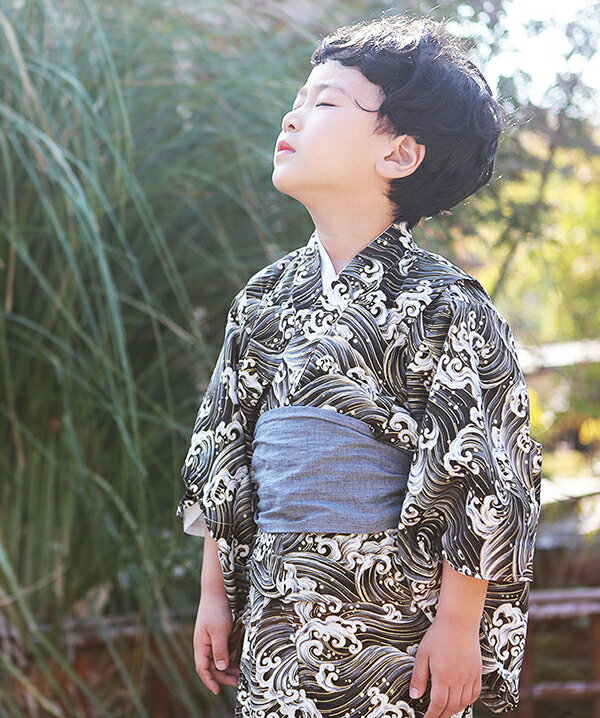子供浴衣 浴衣セット キッズ浴衣 帯 男の子 和装 和服 子供 キッズ かわいい おし...