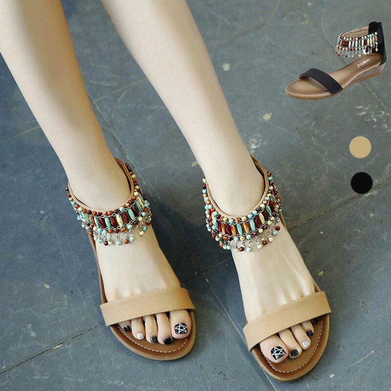 サンダル レディース ウェッジ ぺたんこ 厚底 滑り止め 夏 歩きやすい 小さいサイズ 大きいサイズ シューズ 靴 ストラップ おしゃれ 送料無料