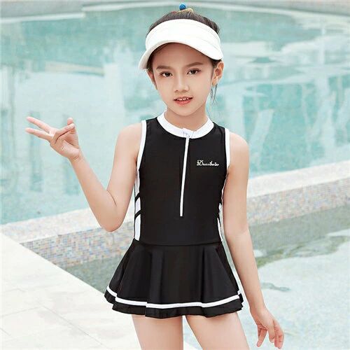 Rakuten - 子供 水着 女の子 ワンピース 袖なし ラッシュガード キッズ100 110 120 130 140 150 中学生水着 女子 ワンピース 袖なし みずぎ スイミング スクール子供水着 スイムウェア スイミング 海水浴 水遊び 日焼け止め 防寒保温 女の子 ワンピース 黒/ブラック ネイビー/紺