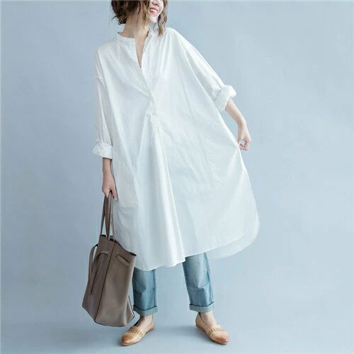 シャツワンピース 秋冬 長袖 ロング 白 レディース ワンピース シャツ チュニック シャツワンピ 夏 春 秋 30代 40代 50代 カジュアル 大きいサイズ きれいめ シャツワンピース 上品 シーズンレスで活用 脚長効果も抜群 通勤 おしゃれ ゆったり シンプル ホワイト