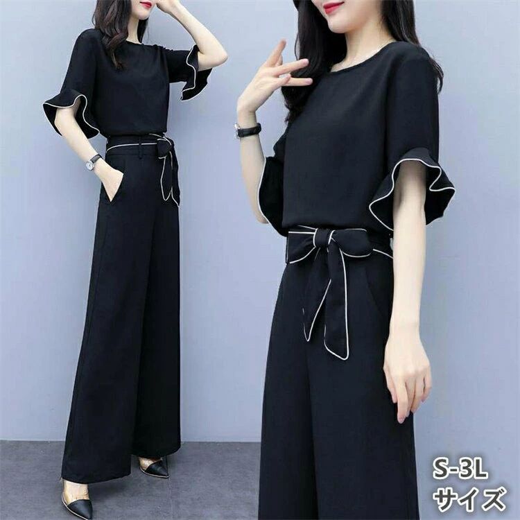 セットアップ レディース パンツスーツ ワイドパンツ パンツドレス ロングパンツ 結婚式 きれいめ ゆったり 体型カバー 大きいサイズ 大人可愛い フォーマル 披露宴 二次会 通勤 就活 お呼ばれ 春 夏 カジュアルオフィス 20代 30代 40代 50代