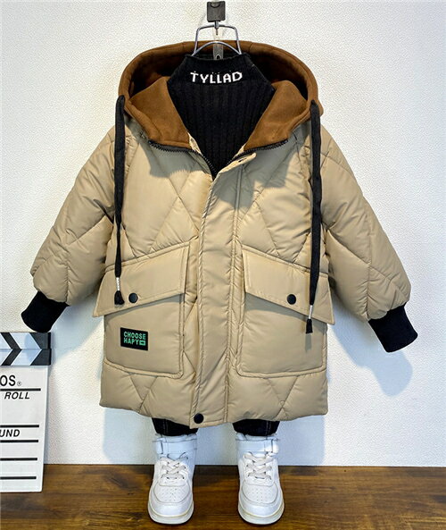 Rakuten - 子供 ダウンコート キッズ アウター ジュニア ダウンジャケット ダウン キッズ 子供服 上着 男の子 110 アウター ダウンコート キッズ ダウン 秋冬 通園 子供服 コート 暖かい 秋冬 送料無料 アウトドア 冬用 あったか 保育所 かわいい 防寒 防風 フード付き ブラック カーキ