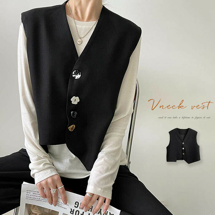 ジレ ベスト 夏 レディース ショート丈 ジレ レディース 春 夏 秋 冬 ベスト レディース 前開き vネック アシンメトリー ベスト 春夏 秋冬 オールシーズン トップス ベスト ショートジレ サマージャケット ノースリーブ 羽織り チョッキ オフィス 重ね着 通勤 OL 黒 上品
