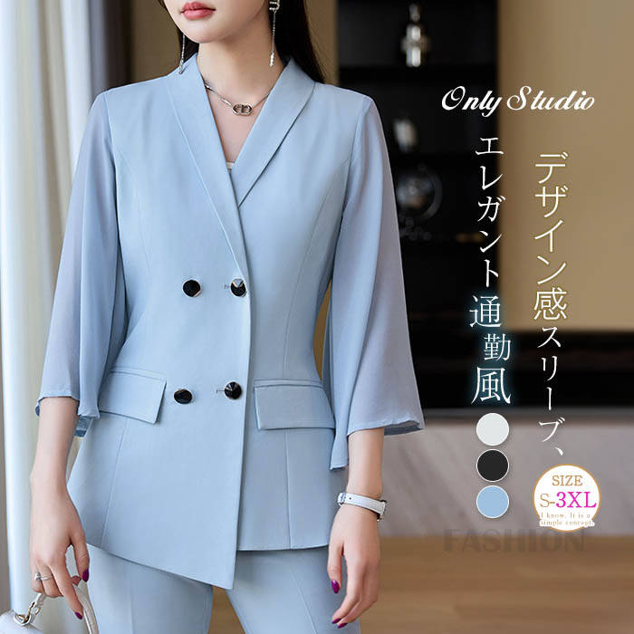 コートスーツレディース新作七分袖V...