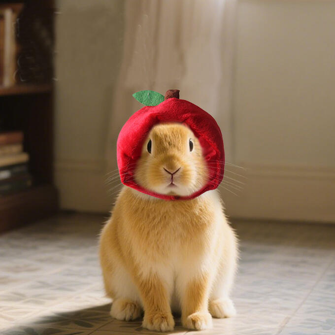 ペット用帽子 猫 小型犬 モルモット かぶり物 リンゴ コスプレ 仮装 ハロウィン イベント パーティ 撮影会 頭巾 キャップ 赤 果物 ペットグッズ 猫用品 犬用品 かわいい