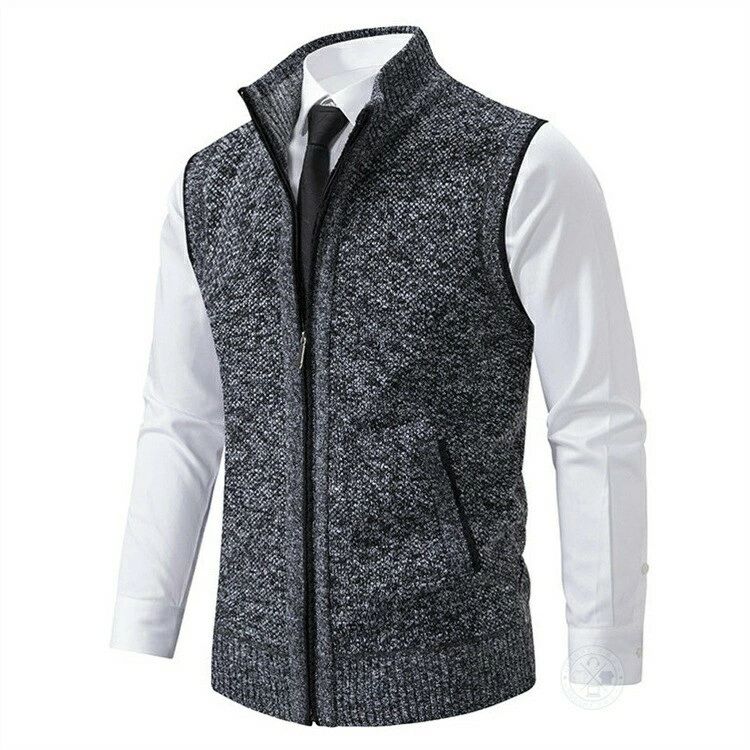 ベスト ニットベスト メンズ 裏起毛 ジップアップ ジャケット ビジネス カジュアル 前開き チョッキ トップス ジレ 防寒 厚手 仕事 ゴルフ 暖かい ハイネック おしゃれ ゴルフウェア