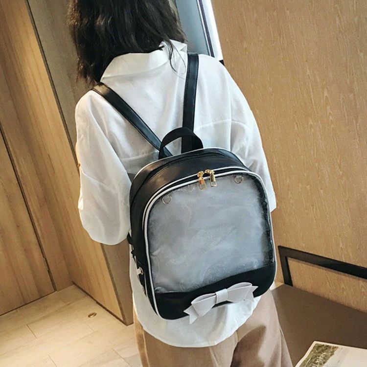 痛バッグ リュック 痛バ 痛リュック レディース ビニールバッグ 鞄 リボン 透明 透明バッグ 見せバッグ..