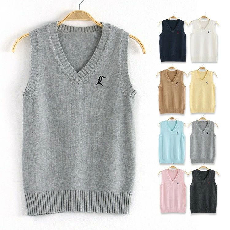ニットベスト スクールベスト 学生制服 学生服 ベスト ニット トップス 袖なし Vネック レディース メンズ 綿 コットン 秋 秋服 秋物 冬 冬服 インナー 中学 小学生 オフィス スクール