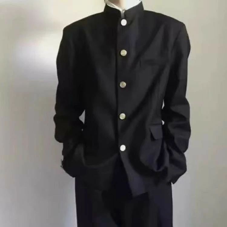 制服 ジャケット 男子 ブレザー 学生服 詰襟 学ラン 上着 3点セット ズボン 長袖シャツ ラウンド襟 メンズ 中学生 ボーイズ スクール ジュニア 通 上下セット 高校生 スラックス