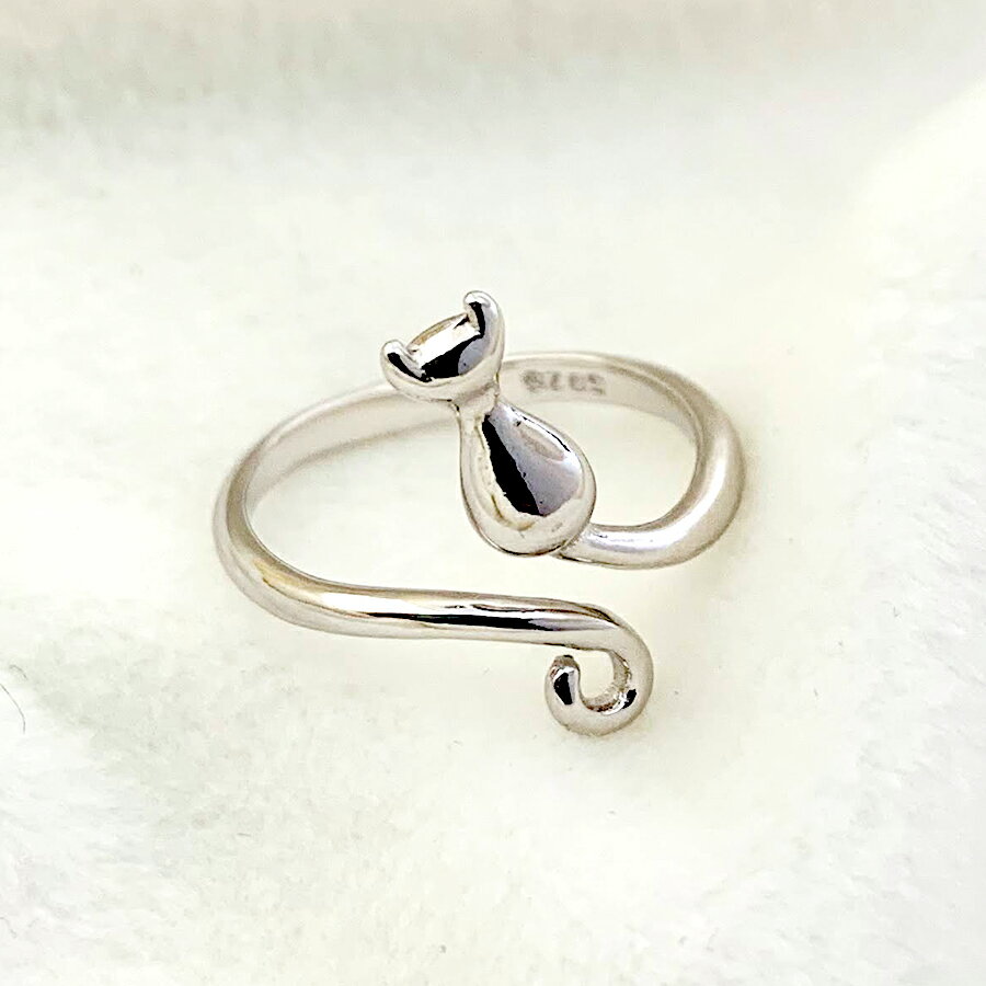 キャット テール ライン フリーリング ネコ 猫 しっぽ フリーサイズ 金属アレルギー対応 送料無料 メール便