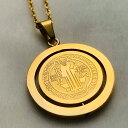 ベネディクトローテイト コインネックレス ゴールド GD 回転 コイン ネックレス マリア ステンレス 金属アレルギー対応 メンズ レディス アクセサリー ネッ...