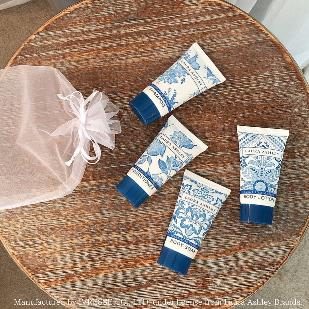 【 3,980円以上で送料無料】 ローラアシュレイ バスアメニティ お試し4点セット ・シャンプー 30ml ・コンディショナー 30ml ・ボディソープ 30ml ・ボディローション 30mlローズの香り日本製 国産 オーガニック ivresse-10000023 イヴレスオンラインショップ サンプル画像2