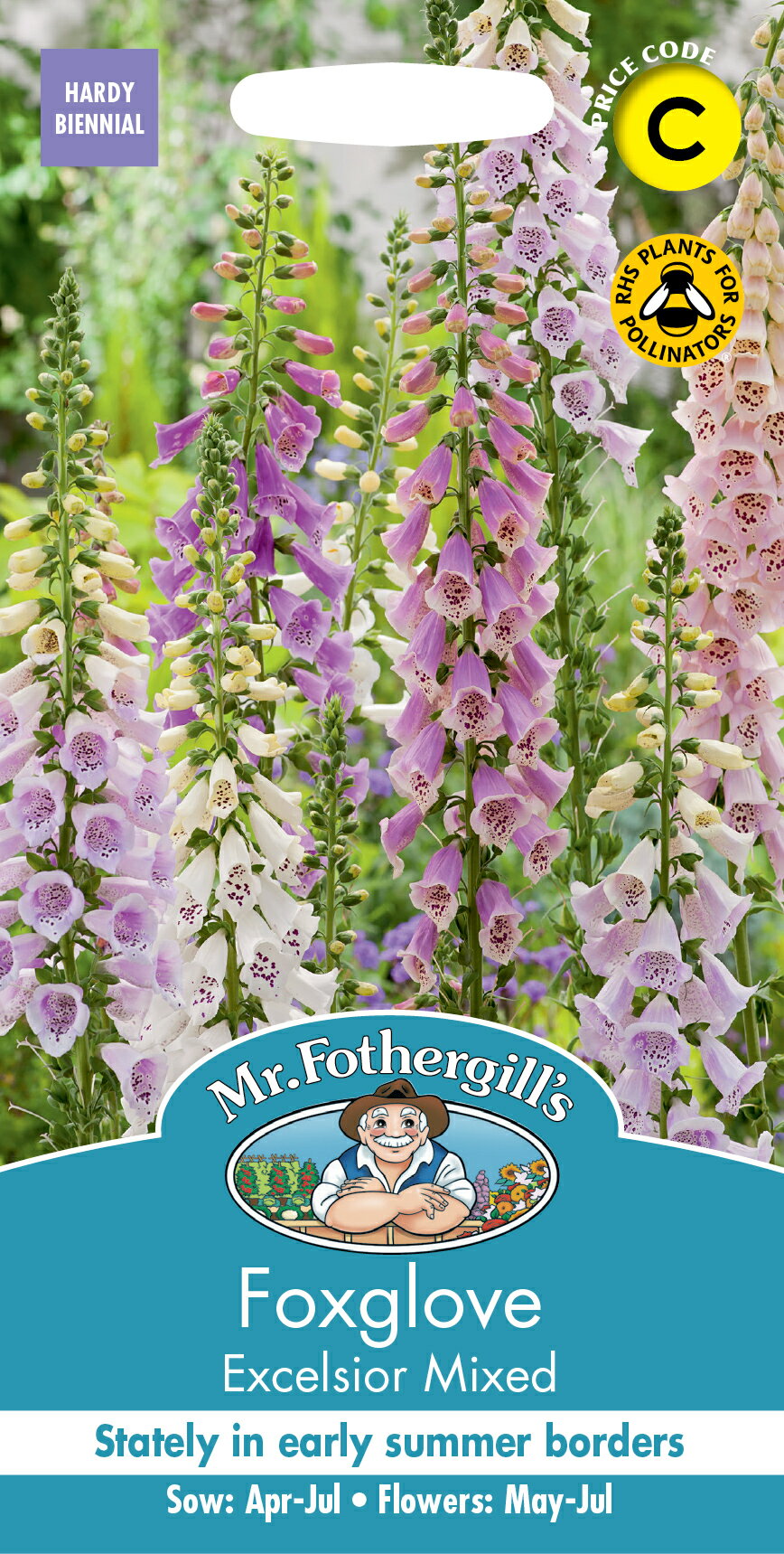 【種子】Mr.Fothergill's Seeds Foxglove Excelsior Mixed フォックスグローブ（ジギタリス） エクセルシオール・ミックス ミスター・フォザーギルズシード