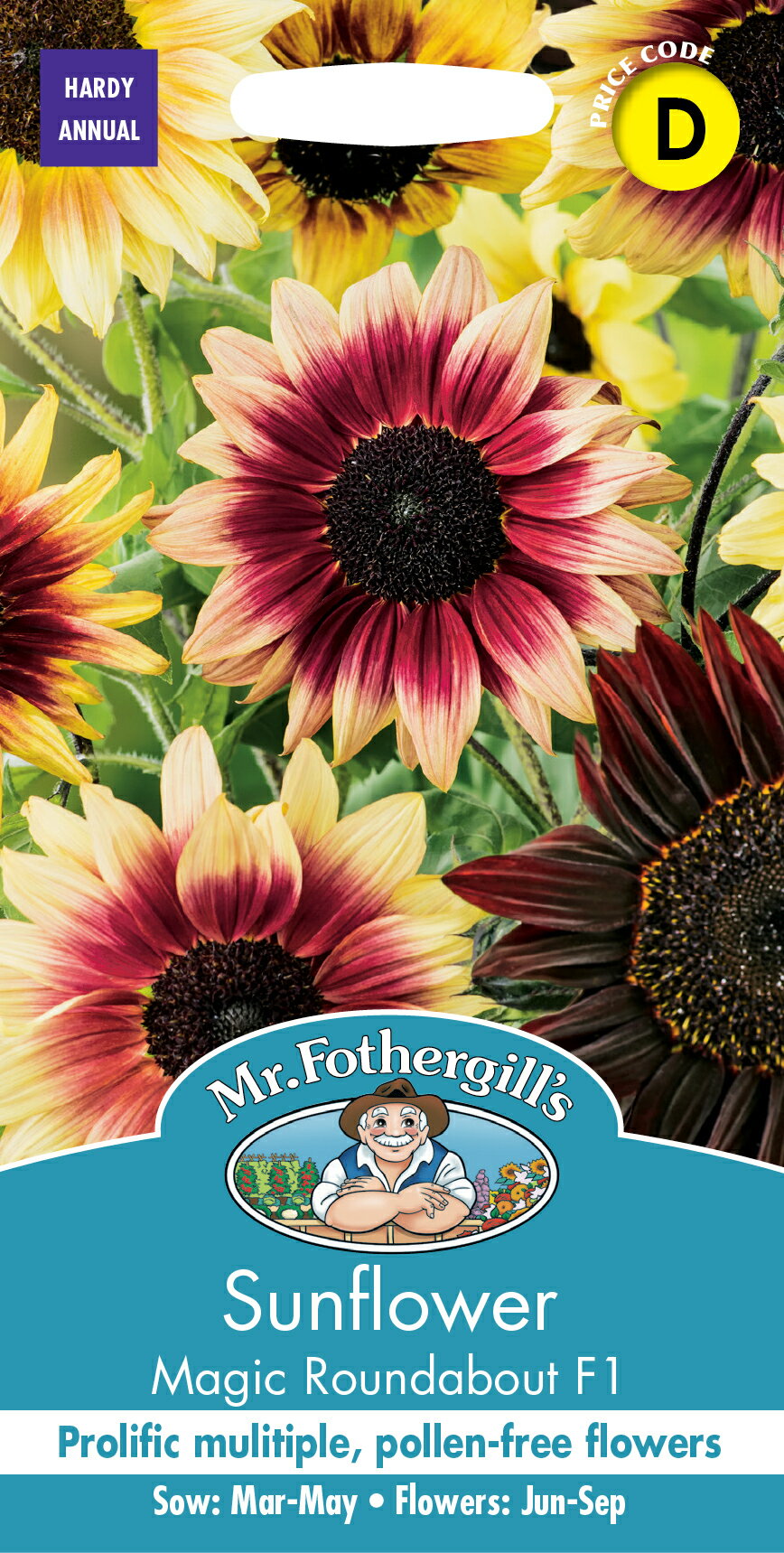 【種子】Mr.Fothergill's Seeds Sunflower Magic Roundabout F1 サンフラワー（向日葵） マジック・ラウンドアバウト・F1 ミスター・フォザーギルズ